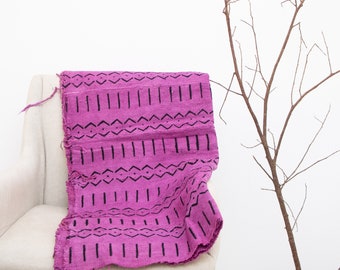 Bogolan Mudcloth Violet #3 - 180cmx110cm - from AfricanTextil 100% Coton Malien handmade