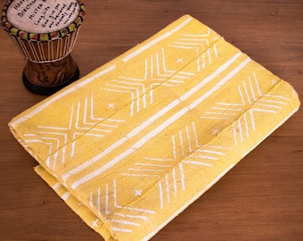 Bogolan Mudcloth Jaune #9 - from AfricanTextil 100% Coton Malien handmade