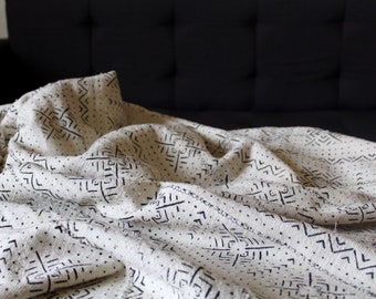 Bogolan Mudcloth White #8 - from AfricanTextil Malian Cotton & Handmade