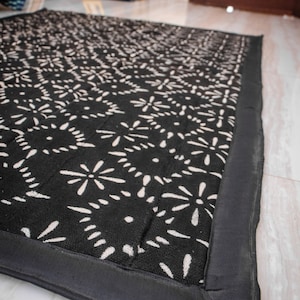 Carpets Bogolan Mudcloth Black #2 - 150cmx115cm - from AfricanTextil 100% Coton Malien handmade