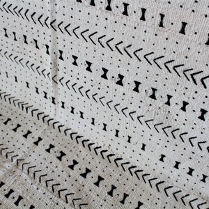 Bogolan Mudcloth White 7 180cmx110cm from AfricanTextil 100% Coton Malien handmade image 2