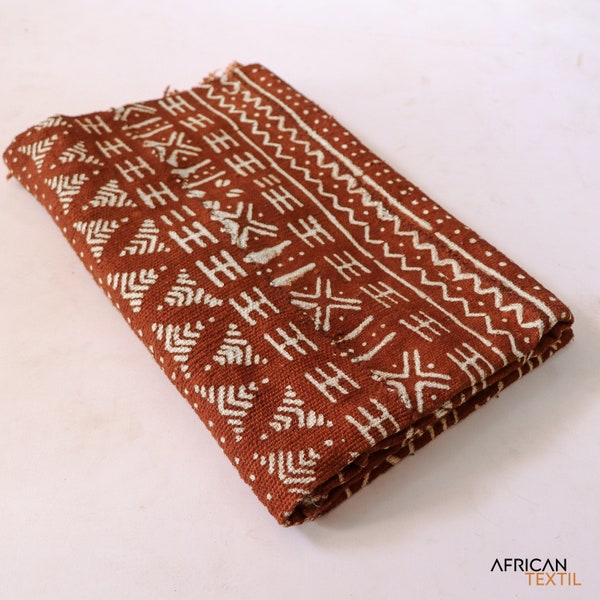 Bogolan Mudcloth Brun #5 - 180cmx110cm - from AfricanTextil 100% Coton Malien handmade