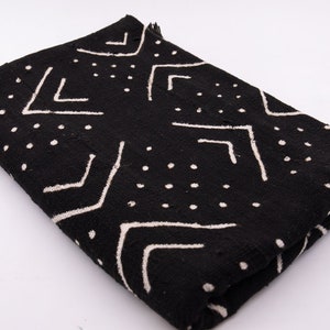 Bogolan Mudcloth Black #25 - 170cmx110cm - from AfricanTextil 100% Coton Malien handmade