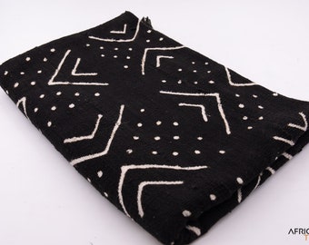 Bogolan Mudcloth Black #25 - 180cmx110cm - from AfricanTextil 100% Coton Malien handmade