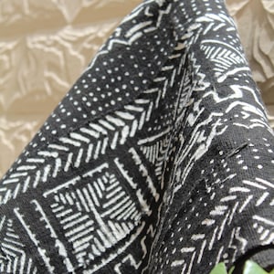 Bogolan Mudcloth Black #19 - 180cmx110cm - from AfricanTextil 100% Coton Malien handmade