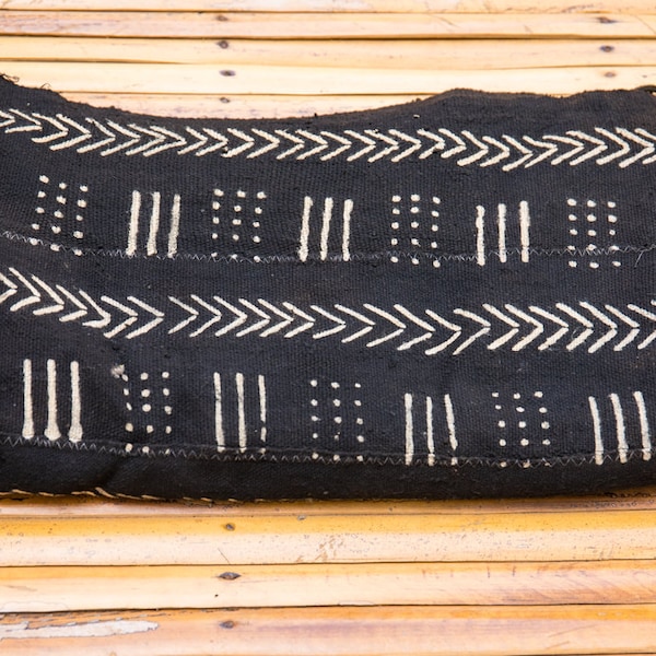 Bogolan Mudcloth Black #32 - 180cmx110cm - from AfricanTextil 100% Coton Malien handmade