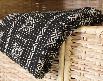 Bogolan Mudcloth Black #18 - 180cmx110cm - from AfricanTextil 100% Coton Malien handmade