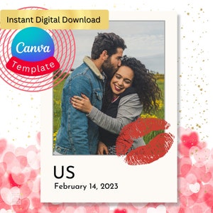 Modèle Canva, Téléchargement numérique instantané, Mariage, Anniversaire, Date de nuit, Cadeau de couple, Souvenir photo américain, Modèle de carte photo numérique