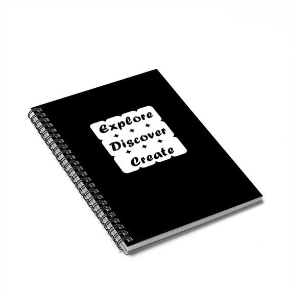 Explore Discover Create Spiral Lined Notebook 6 X 8 Inch Etsy