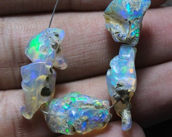 5 Stück, AAA Grade Opal, Opal Kristall, Opal Uncut Perlen, Größe 7-19mm, Opal Rohperlen, AAA Natürlicher Äthiopischer Opal Polish Rough