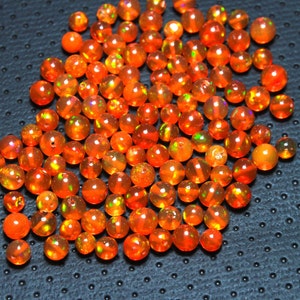 AAA Grade Opal, Opal Balls Beads, Loose Orange Opal Balls, Drilled Natural Ethiopian Opal, AAA Opal, Size 4-5mm, Loose Opal Jewelry
