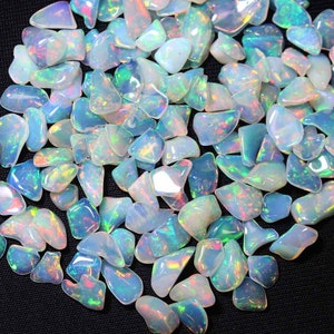 AAA Grade Polished Opal Rough, Ethiopian Opal, Flat Opal Rough, Polished Opal Chips, Size 7-12mm, Loose Opal Polished Rough