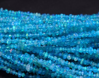 AAA Grade Opal, Blue Opal Uncut, Opal Crystal, Multi Fire Opal Chips, 17" inches long strand, Natural Ethiopian Opal, Fire Opal, Jewelry