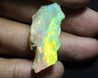 Opal Rohstein, Natürlicher äthiopischer Opal, AAA Qualität Opal Rohstein, Größe 13x34x11mm, Loose Welo Opal Rough, zur Schmuckherstellung