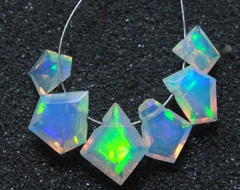 6 PCs, AAA Grade Opal, Opal Crystal, Geometric Shape  Beads, Size 7-11mm, Opal Cut Beads, AAA Natural Ethiopian Opal