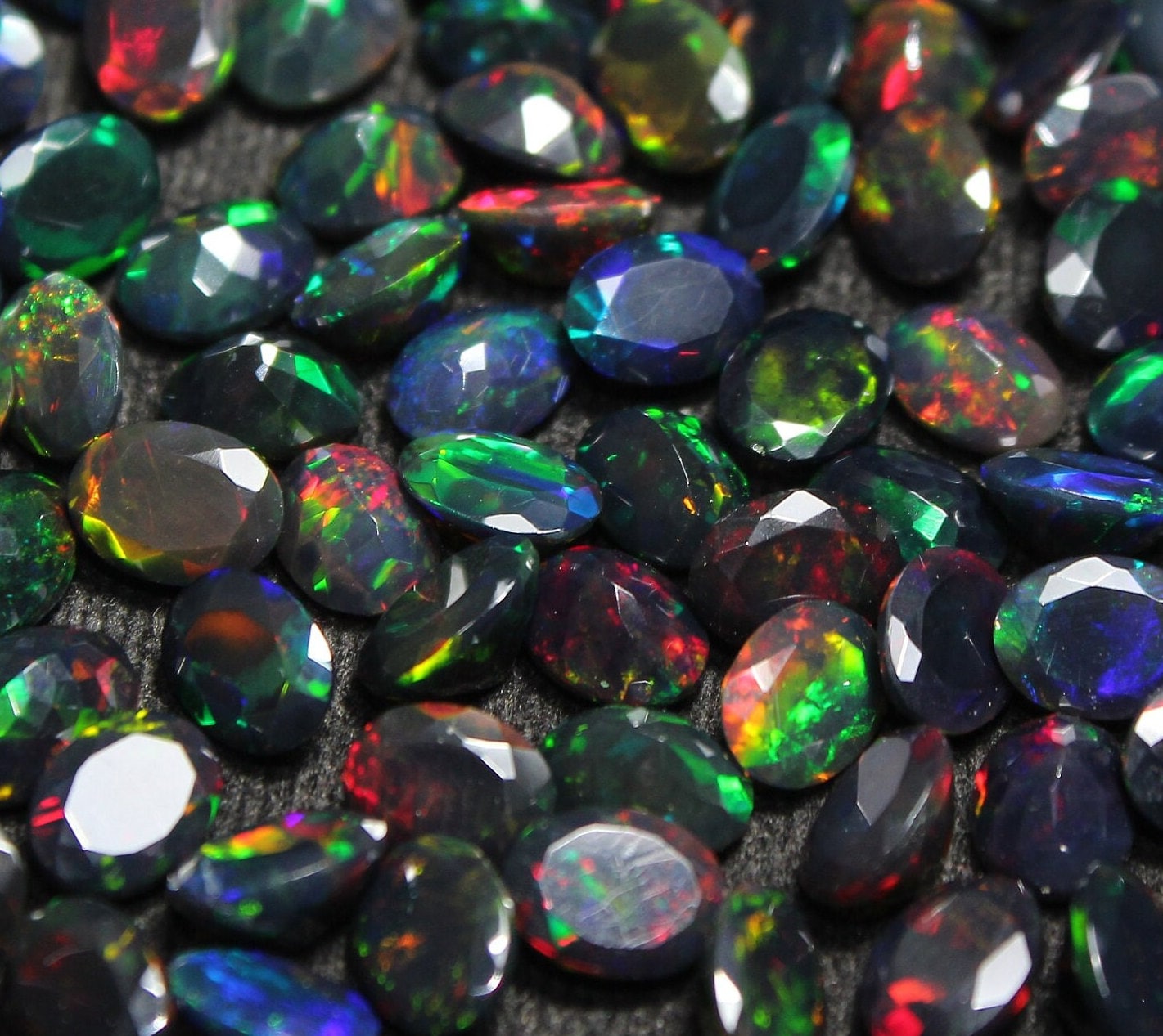 AAA Grade Opal Cut, Opal Crystal, Black Opal, Natural Ethiopian Opal, Oval Shape, AAA Faceted Black Opal, Opal Cut, Loose Opal