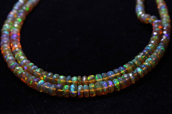 Natural Ethiopian Opal Faceted Beads,Round Shape,Size 4-6mm,16 Strand,For Jewelry Making Code AZ-33 Opal Beads,Super Quality,AAA+