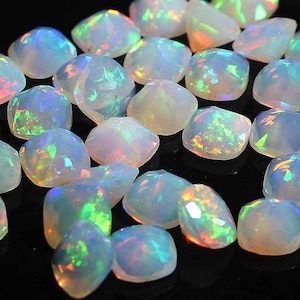AAA Grade Opal cut, Opal Crystal, Faceted Opal, Natural Ethiopian Opal, Cushion Shape, Multi fire opal, Opal For Jewelry BD-46