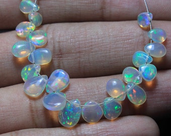 21 pièces, larme d'opale, opale éthiopienne naturelle, larme lisse d'opale de qualité AAA, taille 4x5.5-6.5x8.5mm, pour la fabrication de bijoux