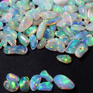 100 pièces, opale de qualité AAA, opale Welo, cristal d'opale, opale brute, opale éthiopienne naturelle, opale polonaise AAA brute, taille 3-7 mm, opale brute en vrac image 5