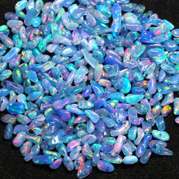 100 pièces, opale de qualité AAA, opale Welo, cristal d'opale, opale violette brute, taille 3-7 mm, opale éthiopienne naturelle, opale polonaise AAA brute,
