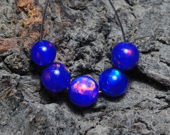 5 PCs, Opale de qualité AAA, Cristal d’opale, Perles d’opale lisses, Taille 4-5 mm, Boules d’opale violettes, Boules polonaises d’opale éthiopienne naturelle, Boules d’opale