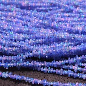 AAA Grade Opal, Opal Uncut, Lavender Opal Crystal, Multi Fire Opal Chips, 17&quot;Inches long strand, Natural Ethiopian Opal, Fire Opal, Jewelry