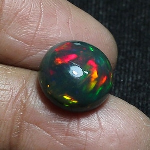 AAA Grade Black Opal, Natural Ethiopian Opal Round Shape, AAA Black Opal Cabochon, Size 13x13mm, Loose Opal lot For Jewelry Making