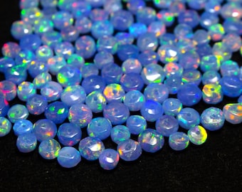 AAA Grade Lavender opal Beads, Faceted Beads, Natural Ethiopian Opal, Drilled Loose Opal Rondelle Beads, Size 4-5mm, Loose Welo Opal Beads
