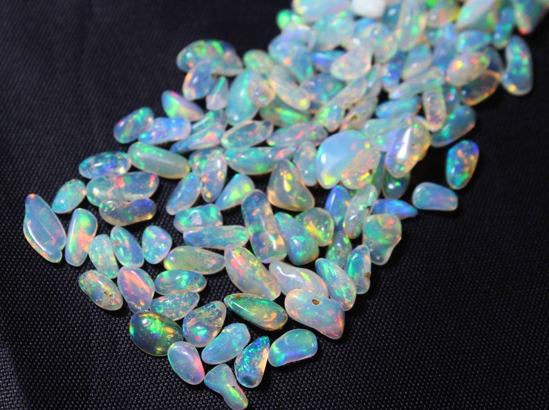 100 Stück, AAA-Opal, Welo-Opal, Opalkristall, Opal rau, natürlicher äthiopischer Opal, AAA-Opal rau, Größe 3-7mm, loser Opal rau Bild 6