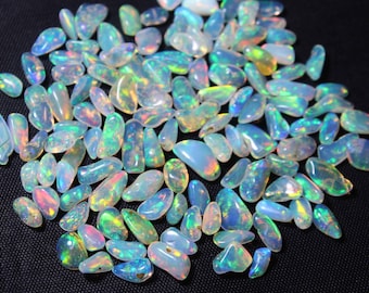 100 Stück, AAA-Opal, Welo-Opal, Opalkristall, Opal rau, natürlicher äthiopischer Opal, AAA-Opal rau, Größe 3-7mm, loser Opal rau