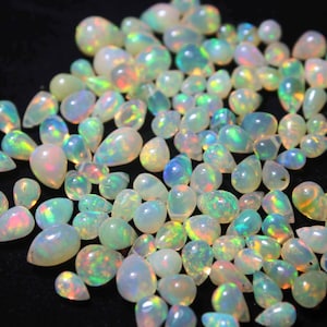 AAA Grade Opal, Opal Crystal, Drilled Teardrop, Natural Ethiopian Opal, Opal Teardrop Gemstone, Size 3x5 to 6x8mm, Welo Opal Cabochon