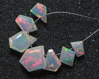 7 PCs, AAA Grade Opal, Opal Crystal, Geometric Shape  Beads, Size 6-10.5mm, Opal Cut Beads, AAA Natural Ethiopian Opal