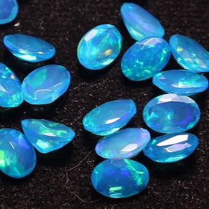 AAAA Quality Faceted Opal Natural, Paraiba Opal, Natural Ethiopian Opal Oval Shape, AAAA Grade Faceted Opal, Amazing Quality MM Size Opal image 4