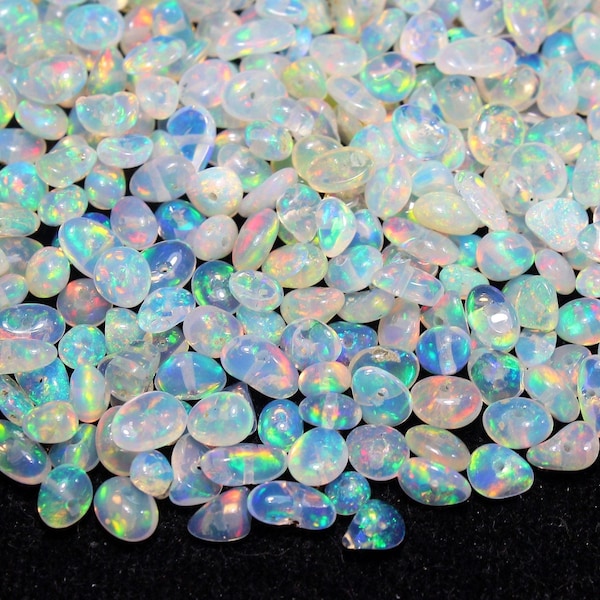 100 PCs, Drilled Polish Opal, AAA Grade Opal, Opal Crystal, Natural Ethiopian Opal,AAA Tumble Size 3-6MM,Loose Welo Opal Polish Rough,LT-06