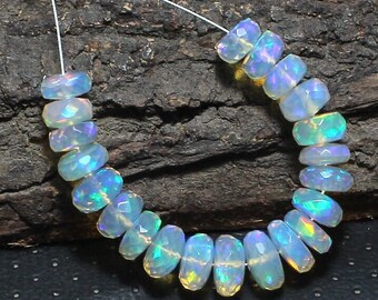 21 PCs, AAA Grade Opal, Opal Crystal, Opal faceted Beads, Size 8-6mm, Opal Cut Beads, AAA Natural Ethiopian Opal For Jewelry Making