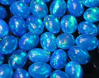 Cabochon en opale de qualité AAA, cabochon à dos plat en opale Paraiba, cabochon ovale en opale de feu, opale éthiopienne naturelle, forme ovale, taille MM en opale lâche