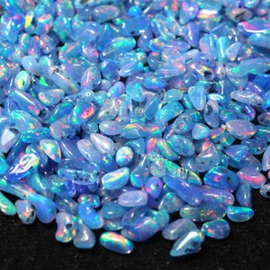 100 pièces, opale de qualité AAA, opale Welo, cristal d'opale, opale violette brute, taille 3-7 mm, opale éthiopienne naturelle, opale polonaise AAA brute, image 3