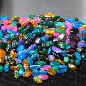 100 st, flerfärgad opal grov, AAA-opal, Welo-opal, opalkristall, grov opal, storlek 3-7 mm, naturlig etiopisk opal, grov polsk opal,
