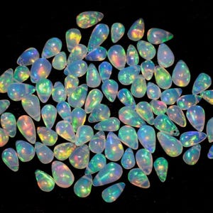 AAA Grade Opal, Opal Crystal, Loose Teardrop, Natural Ethiopian Opal, AAA Opal Teardrop Gemstone, Size 3x5 to 6x8mm,Welo Opal Cabochon