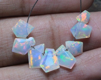 8 pcs, opale de qualité AAA, cristal d'opale, perles de forme géométrique, tailles 7-9 mm, perles opale, opale d'Éthiopie naturelle AAA