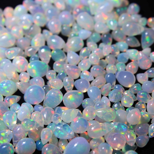 AAA Grade Opal, Opal Crystal, Loose Teardrop, Natural Ethiopian Opal, AAA Drilled Opal Teardrop Gemstone, Size 3x3.5-5.5x8mm