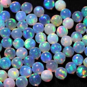 AAA Grade Opal Beads Drilled, Opal Balls Beads, Loose Opal Balls, Natural Ethiopian Opal, Round Shape Opal, Size 4-6mm, Opal For Necklace