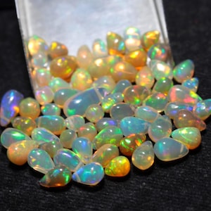 AAA Grade Opal, Opal Crystal, Loose Teardrop, Natural Ethiopian Opal, AAA Drilled Opal Teardrop Gemstone, Size 3x5 to 6x8mm, Welo Opal