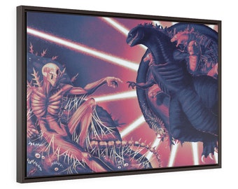 Kaiju Renaissance - Creation of Fifth Form Framed Premium Gallery Wrap Canvas