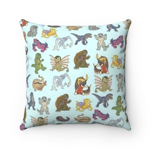 Kaiju Babies Square Pillow (Large Icons)