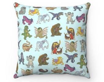 Kaiju Babies Square Pillow (Iconos Grandes)