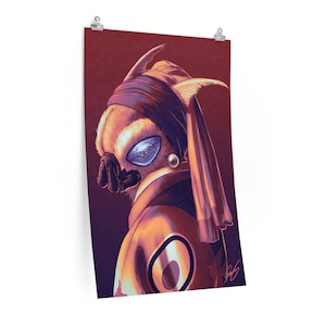Kaiju Renaissance - Moth with a Pearl Earring Premium Matte Poster