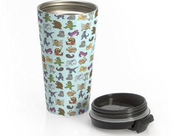 Taza de viaje de acero inoxidable Kaiju Babies