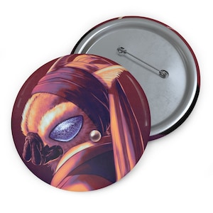 Kaiju Renaissance - Moth with a Pearl Earring Pin Button